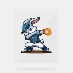 Joueur de baseball Bunny de Pâques Tee Happy Pâque