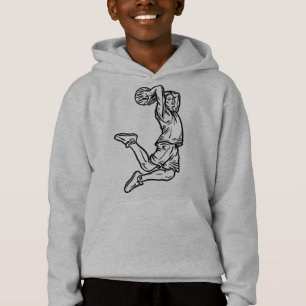 Joueur de basket-ball faisant Slam Dunk Dark Desig