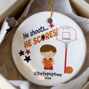Joueur de basket-ball mignon Ornement de Noël Spor