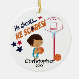 Joueur de basket-ball mignon Ornement de Noël Spor