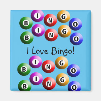 Joueur de Bingo "I Love Bingo" Magnet bleu