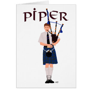 Joueur de cornemuse à carreaux bleus PIPER