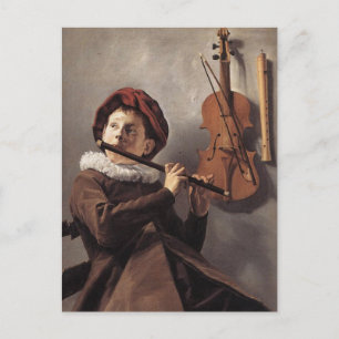 Joueur de flûte par Judith Leyster Carte Postale