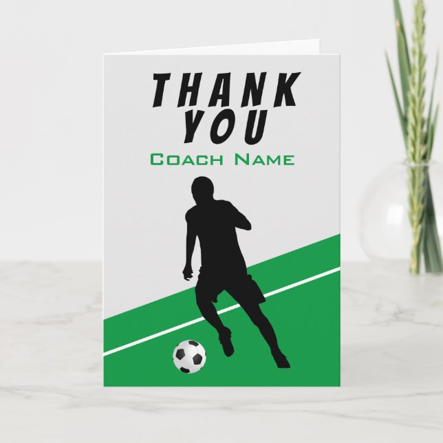 Joueur de football Football Green Merci carte entr (Devant)