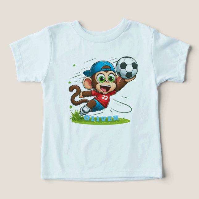 Joueur de football singe mignon (Design Recto)
