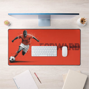 Joueur de football sur fond rouge