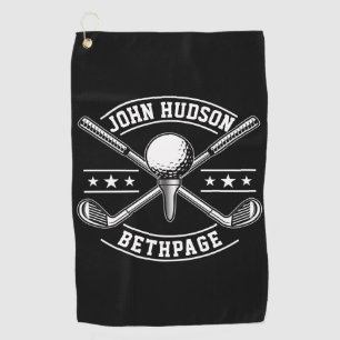 Joueur de golf Blanc Monogramme serviette de golf