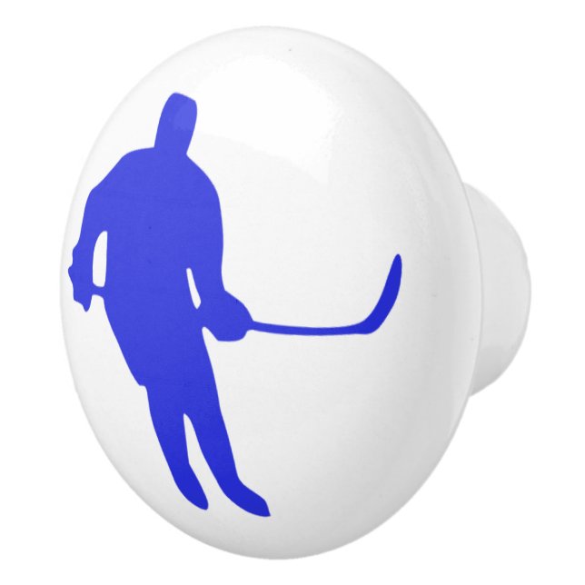 Joueur de hockey poignées d'autocollant bleu commo (Droite)