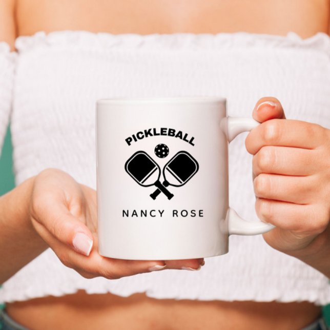 Joueur de Pickleball Nom personnalisé Coffee Mug (Créateur téléchargé)