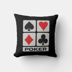 Joueur de poker lancer oreiller