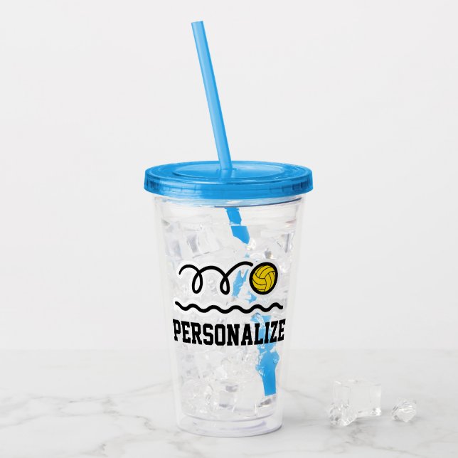 Joueur de polo d'eau personnalisé verre agrafeur a (Devant glace)