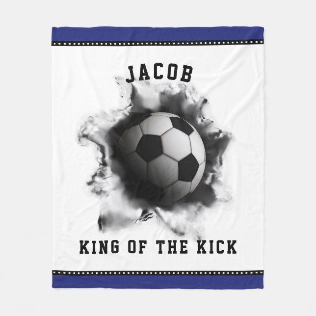 Joueur de soccer personnalisé couverture polaire (Devant)