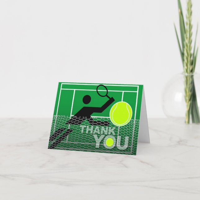 Joueur de tennis carte de remerciements (Devant)