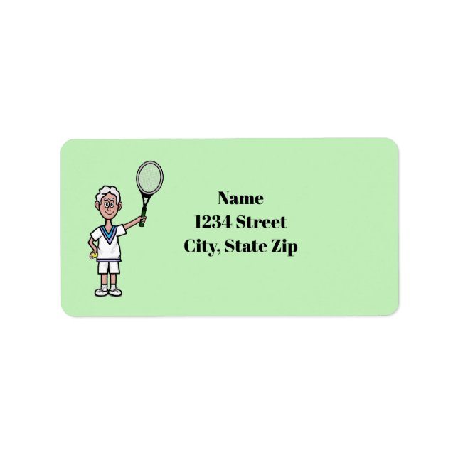 Joueur de tennis gris Étiquette de adresse (Devant)