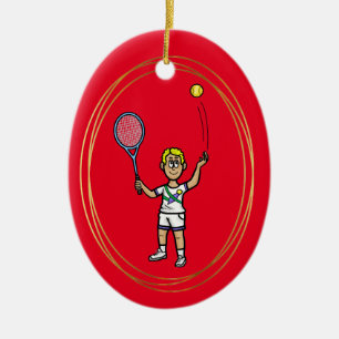 Joueur de tennis masculin de Blonde Ornement de No