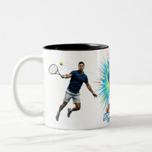 Joueur de Tennis Puissant Service Sport Action Mug