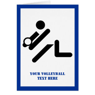 Joueur de volley-ball noir, blanc, bleu icon custo