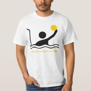 Joueur de water-polo silhouette noire T-shirt pers