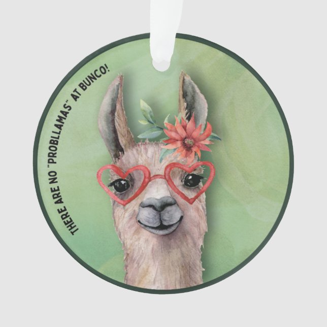 Joueur du Bunco Funny Lllama Aquarelle Fleur de ca (devant)