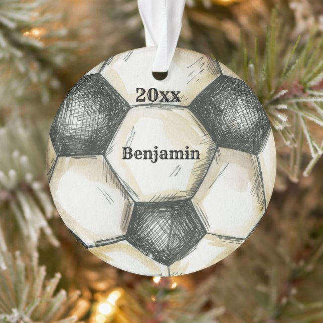 Joueur sportif de football personnalisé Noël (Arbre)
