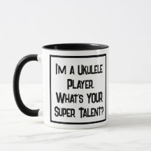 Joueur Ukulele Super Talent. Mug à café à deux ton
