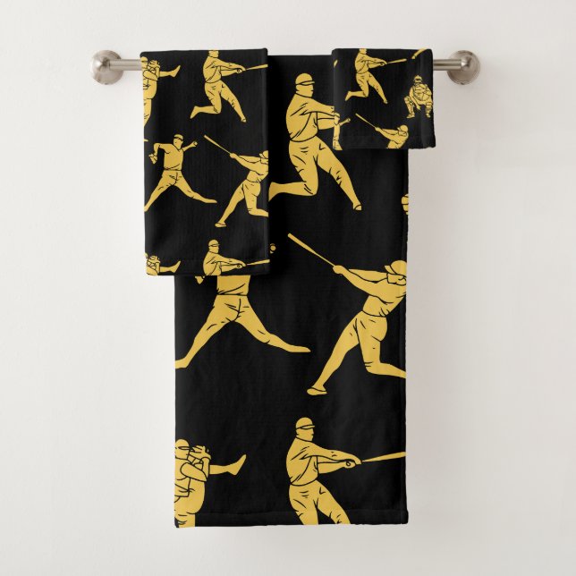 Joueurs de baseball Sports Batter Catcher Or Noir (En situation)