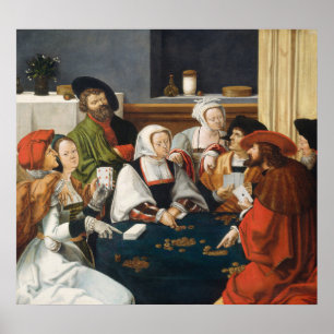 Joueurs de cartes - Poster d'art fine Lucas van Le