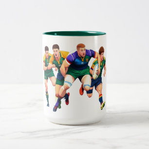 Joueurs de rugby Mug à deux tons