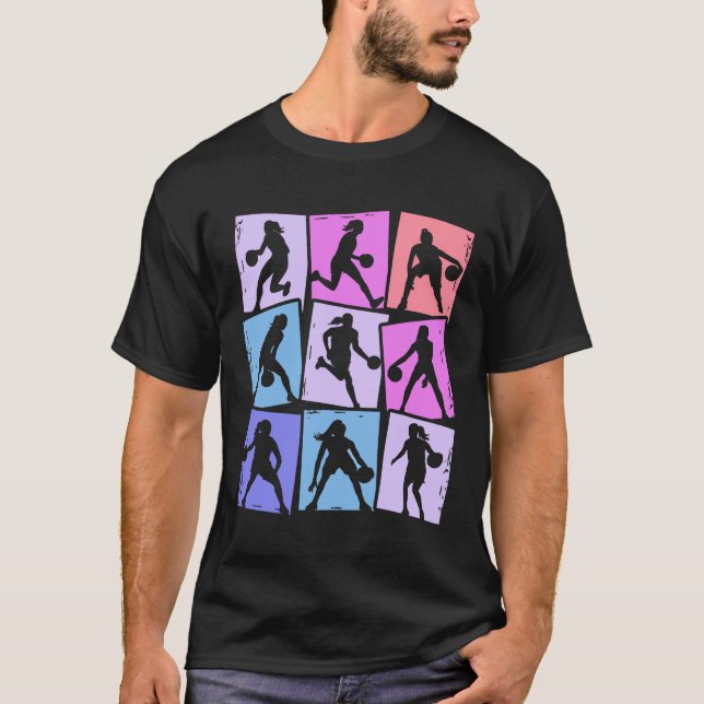 Joueuse de basket-ball Enfants femmes T-shirt (Devant)