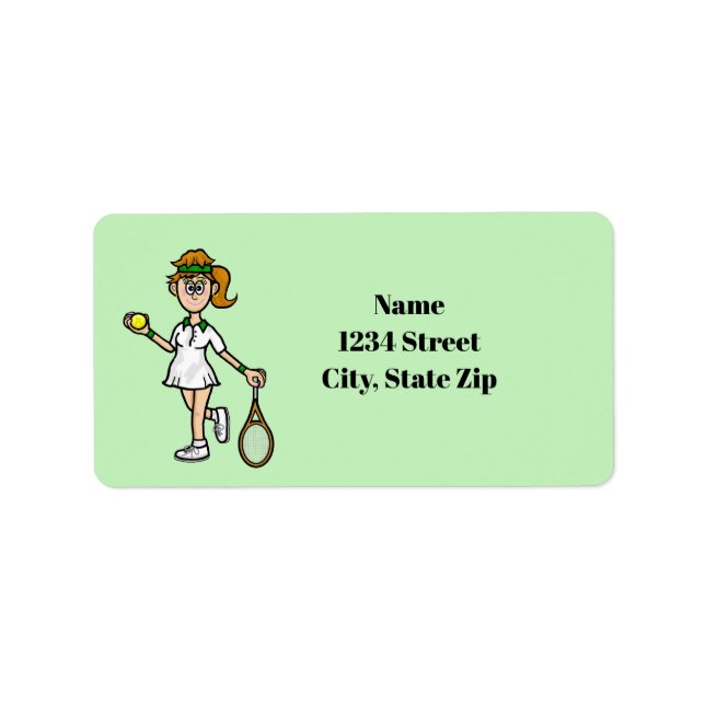 Joueuse de tennis Brown légère Étiquette (Devant)