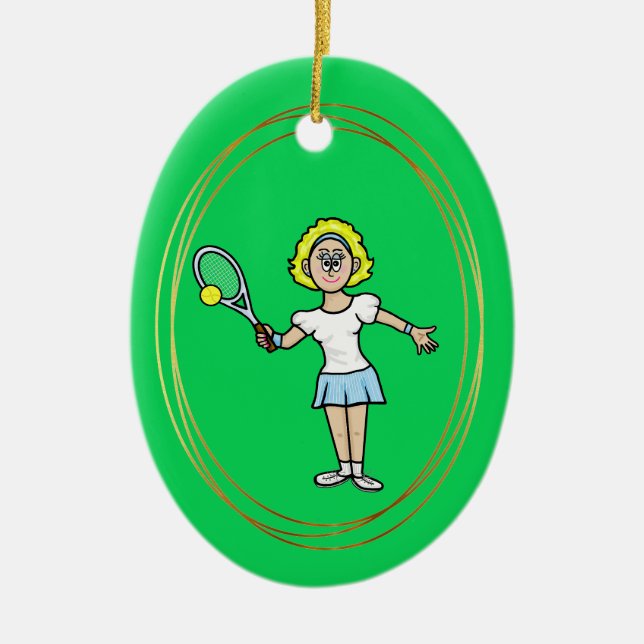 Joueuse de tennis de Blonde Ornement de Noël (Devant)