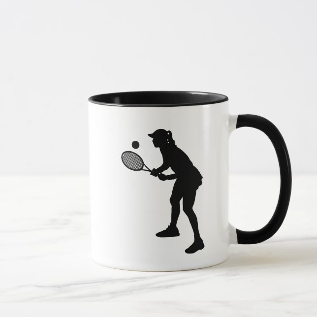 Joueuse de tennis Silhouette Mug (Droite)