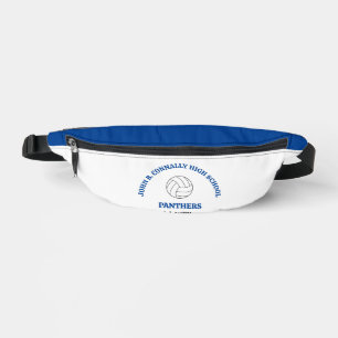 Joueuse de volley-ball personnalisée au lycée bleu