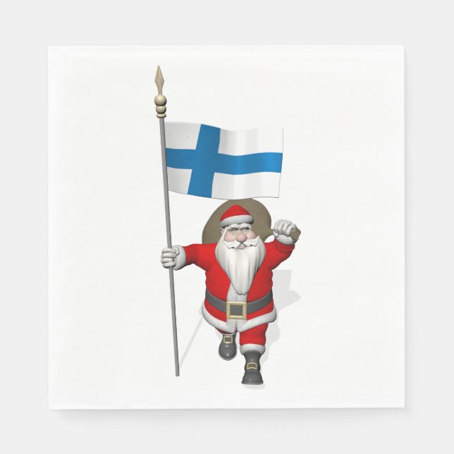 Joulupukki Visiting Finland Serviette (Vorderseite)