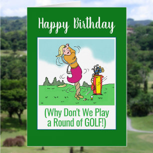 Jouons au golf. Joyeuse fille Golfer