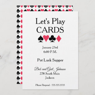 Jouons aux cartes Pot Luck Supper Invitation
