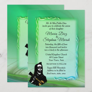 Jour de la Faire-part de mariage verte morte