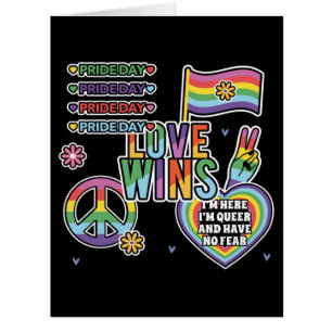 Jour de la fierté. L'amour gagne. Je suis queer et