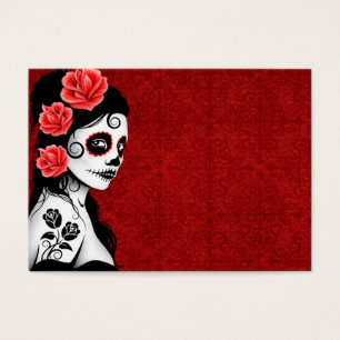 Jour de la fille crâne de sucre mort - rouge