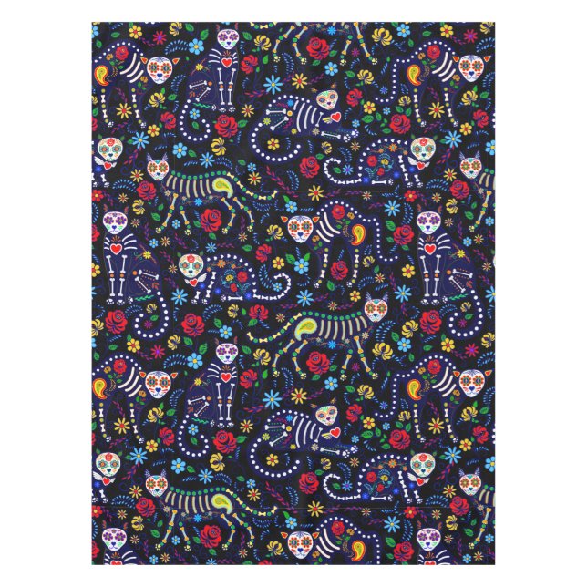 Jour de la mort Calaveras Cats nappe (Devant)