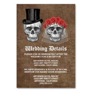 Jour de la mort Cartes du Mariage du crâne