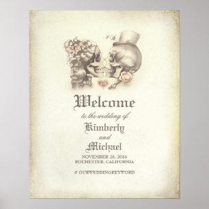 Jour de la mort du crâne Couple Mariage Affiche de