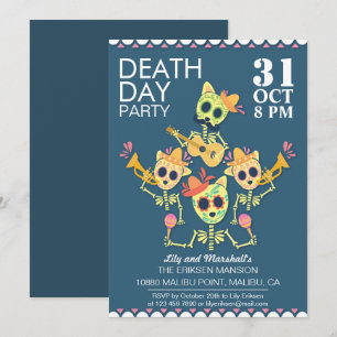 Jour de la Mort Halloween Fête Invitation