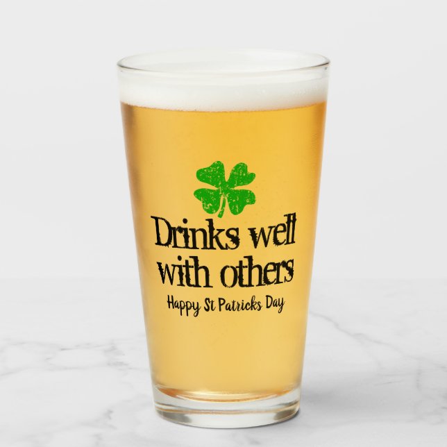 Jour de la Saint Patrick personnalisé verre à bièr (Devant (rempli))