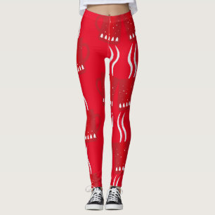 Jour de l'An rouge Leggings