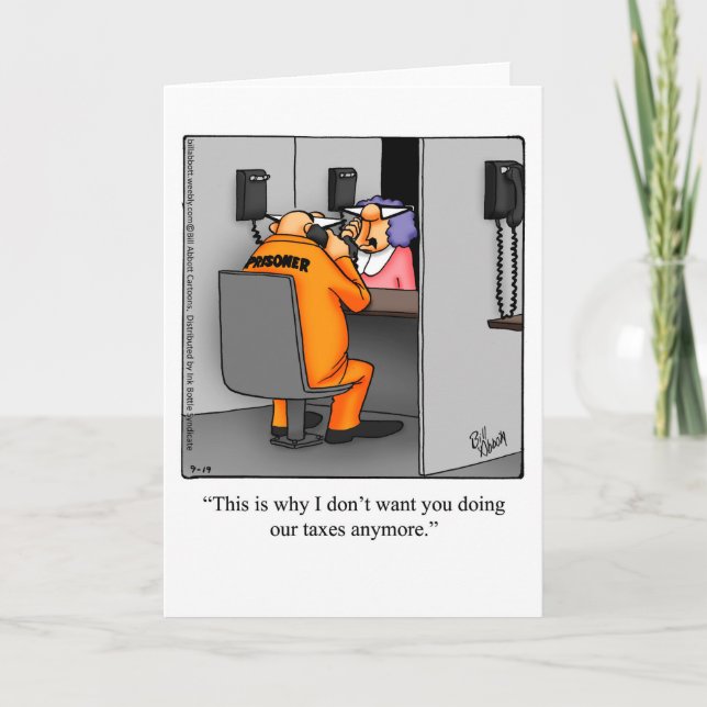 Jour de l'impôt amusant 15 avril Humour Carte de v (Devant)