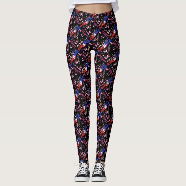 Jour de l'Indépendance Leggings Motifs (Devant)