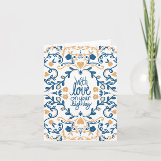 Jour de Mariage Avec Amour, Carte d'Art Populaire,
