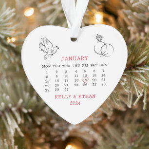 Jour de mariage du calendrier cardiaque minimal