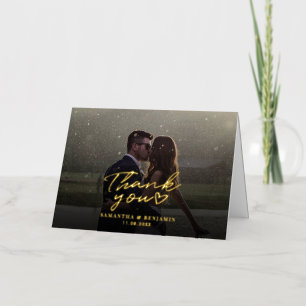 Jour de mariage moderne en couple Carte de remerci